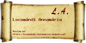 Locsmándi Annamária névjegykártya